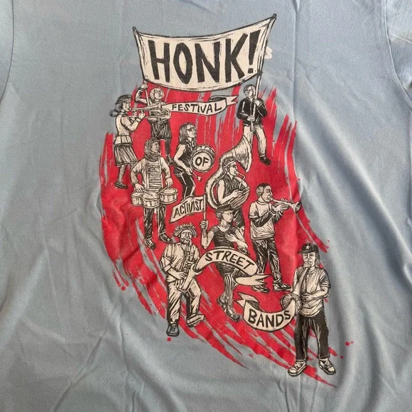 HONK! - Festival of Activist Street Bands 2014 screen printed t-shirt men's M - Picture 3 of 7